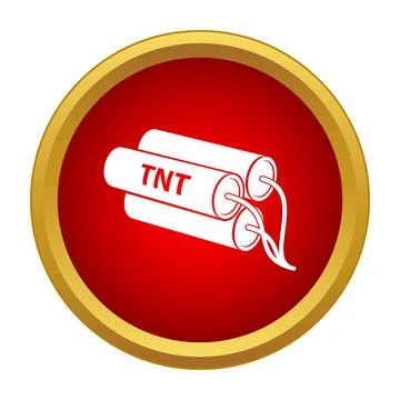 Dynamite sticks with tnt label in red circle Stock Illustration
