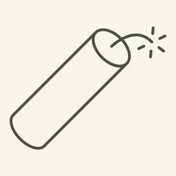 Dynamite thin line icon. Explosion vector illustration isolated on white. Bomb Stock Illustration
