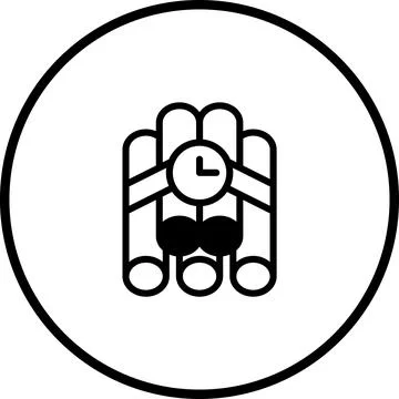 Dynamite Time Bomb Icon: A Vector Illustration of Controlled Explosion Concep Stock Illustration