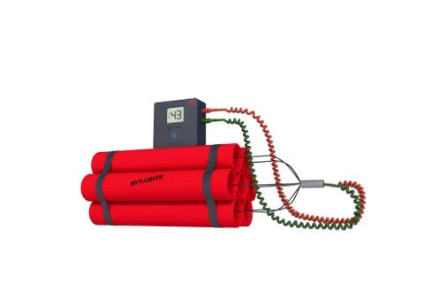 Dynamite time bomb/ Illustration 3D/Copy space/Transparent background Stock Illustration