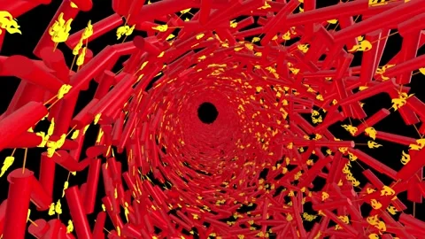 Dynamite tunnel in 3D on a black screen. Stock Footage 270375860