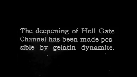 Dynamite is used to deepen the Hell Gate Channel in the 1920s. Stock Footage 88706585