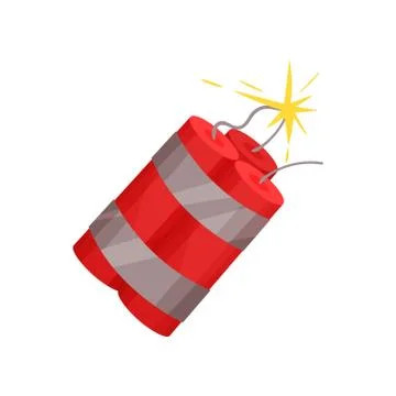 Dynamite on white background. Vector flat illustration. Stock Illustration