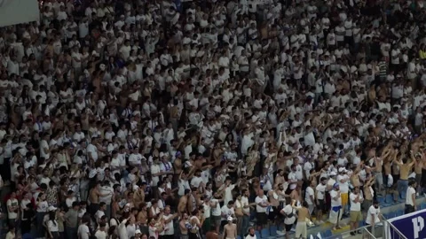 Dynamo Batumi fans at the stadium Stock Footage 201250899