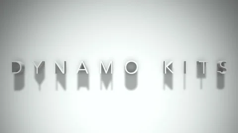 Dynamo kits 3D title animation with shadows on a white background Video stock 297274475