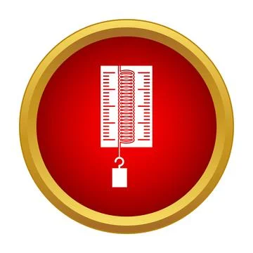 Dynamometer measuring weight and force in science experiment Illustrazione stock