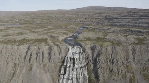 Dynjandi waterfall in Iceland Stock Footage 124814710