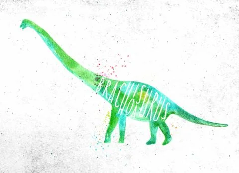 Dynosaur brachiosaurus vivid Stock Illustration