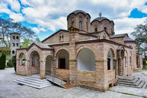 Dyonisos Olymp Mountain monastery. Important tourist attraction in eastern Gr Stock Photos