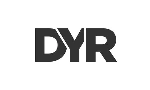 DYR logo design template with strong and modern bold text. Initial based ve.. Stock Illustration