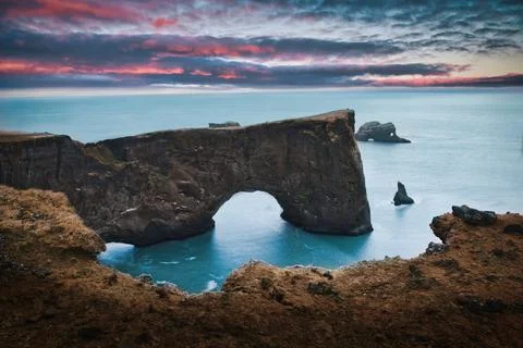 Dyrholaey &amp; Sunset Stock Photos