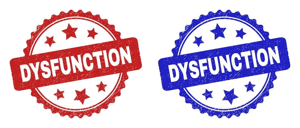 DYSFUNCTION Rosette Stamp Seals Using Grunged Style Stock Illustration