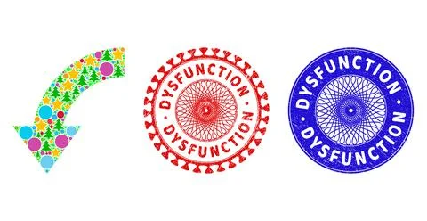 Dysfunction Scratched Stamps and Rotate Down Mosaic of Christmas Symbols Stock Illustration