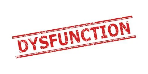 DYSFUNCTION Stamp Seal with Grunged Texture and Double Parallel Lines Stock Illustration