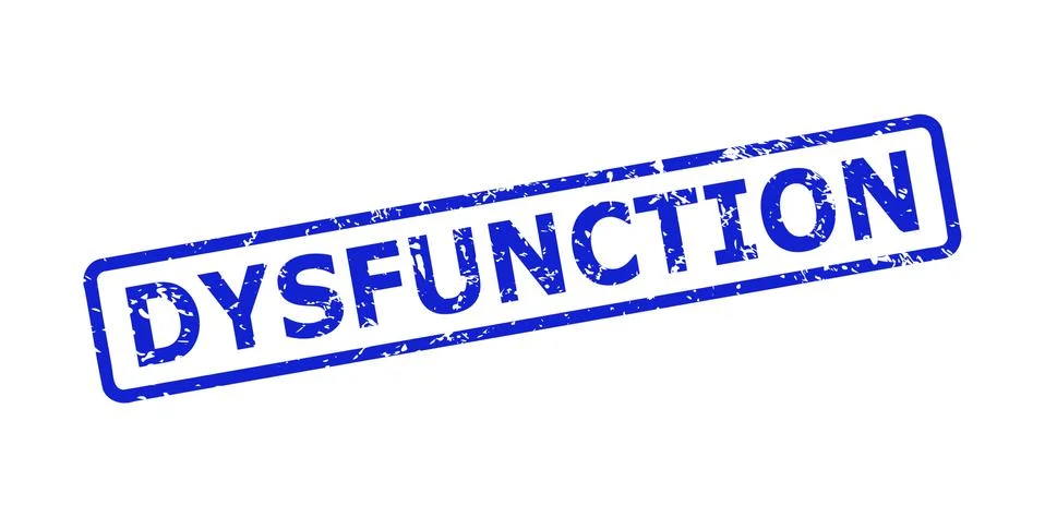 DYSFUNCTION Watermark with Scratched Style and Rounded Rectangle Frame Stock Illustration