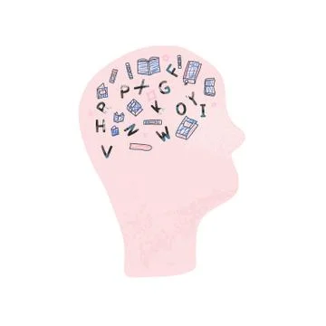 Dyslexia concept. Vector sign with stylized letters. 스톡 일러스트