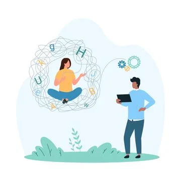 Dyslexia, learning disorder and text reading difficulty support for dyslexic Stock Illustration