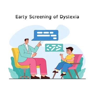 Dyslexia. Learning disorder or disability. Reading, writing or understanding Stockillustratie