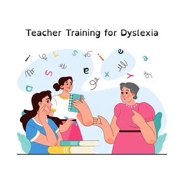 Dyslexia. Learning disorder or disability. Reading, writing or understanding Stock Illustration