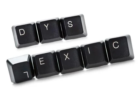 Dyslexic computer keys isolated Stock Photos