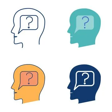 Dysnomia disorder flat and line icon set Stock Illustration