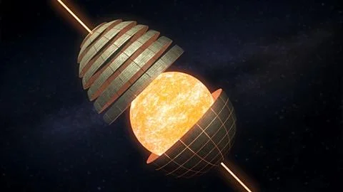 Dyson sphere 3D rendering Stock-Illustration