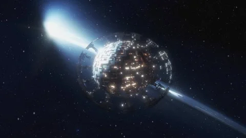 Dyson sphere. A super-civilization built a sphere around a star. Stock Footage 248506420
