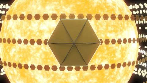 Dyson swarm 3D rendering Stock Illustration