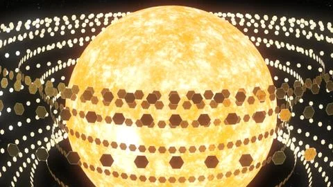 Dyson swarm 3D rendering Stock Illustration