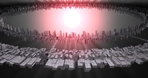 Dyson swarm, ring world. Alien mega structure surrounding a star Ilustración de archivo