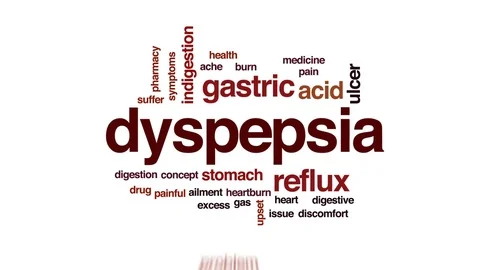 Dyspepsia animated word cloud, text design animation. Stock Footage 76699312