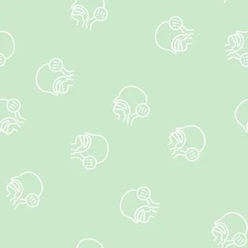 Dysphagia disease line seamless pattern Stock Illustration