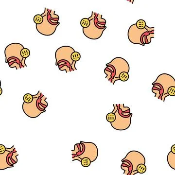 Dysphagia disease vector seamless pattern Stock Illustration