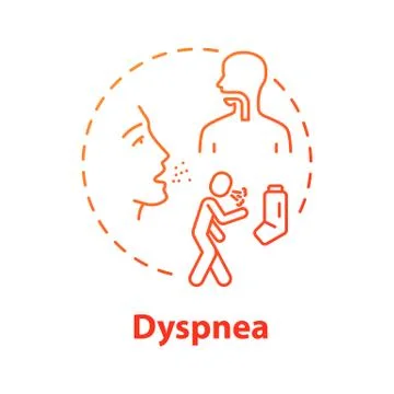 Dyspnea concept icon. Difficulty with allergies. Shortness of breath. Asthma  Stock Illustration