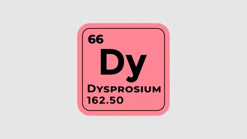 Dysprosium, chemical element of the periodic table graphic animation Stock Footage 312475688