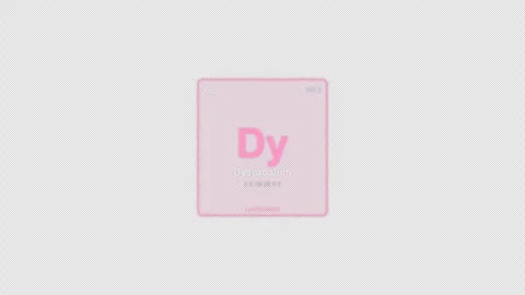Dysprosium Dy Periodic Table Element Tile Labeled Animation Video Overlay Alpha Vídeo Stock 339367677