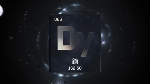 Dysprosium as Element 66 of the Periodic Table 3D animation on silver background 스톡 동영상 126455304