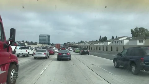 Dystopian Hellscape of Traffic in Los Angeles California 4K Stock Footage 196948281