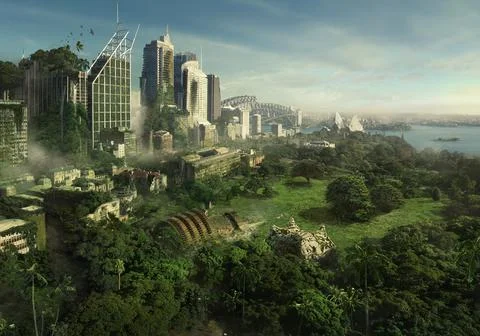 Dystopian Ruined World Illustration