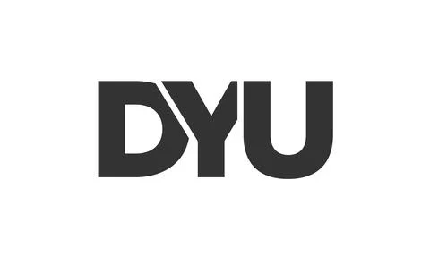 DYU logo design template with strong and modern bold text. Initial based ve.. Illustrazione stock