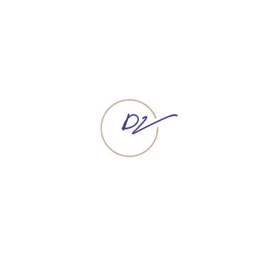 DZ handwritten logo for identity Stock Illustration