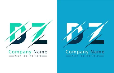 DZ Letter Logo Vector Design Concept Elements Illustrazione stock