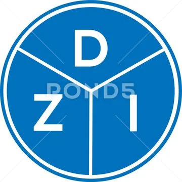 DZI letter logo design on white background. DZI creative circle letter ...