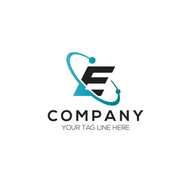 E Alphabet Circle Logo Design Concept Stock Illustration
