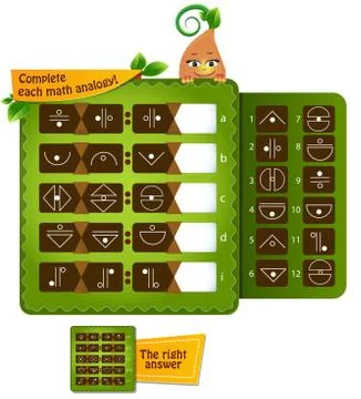 E analogy game educational Stock Illustration
