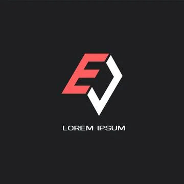 "E" and "C" consist of an arrow-like logo, vector graphics. Stock Illustration