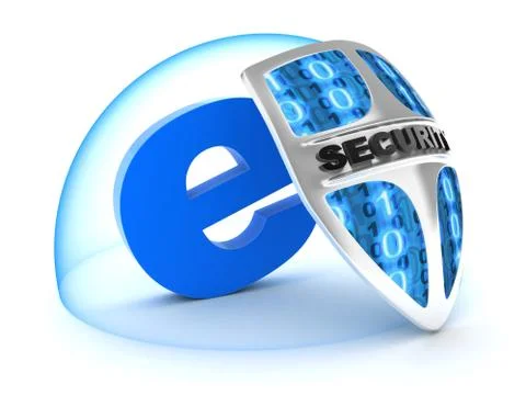 E and shield (done in 3d) Stock Illustration