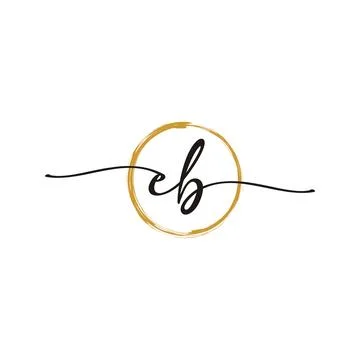 E B Initial Script Letter Beauty Logo Template Stock Illustration