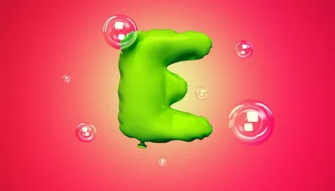 E Balloons Alphabet Stock Illustration
