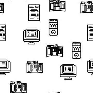 E-banking And Contactless Payment vector seamless pattern Stock Illustration